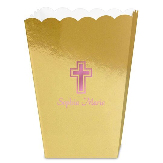 Outlined Cross Mini Popcorn Boxes