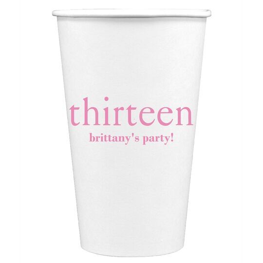 Select Your Big Number Paper Coffee Cups