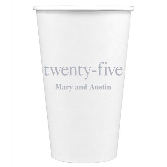 Select Your Big Number Paper Coffee Cups