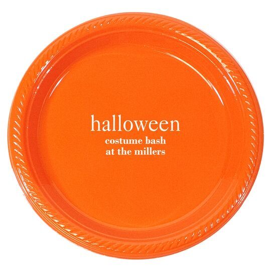 Big Word Halloween Plastic Plates