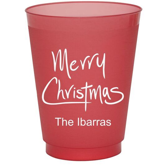 Fun Merry Christmas Colored Shatterproof Cups