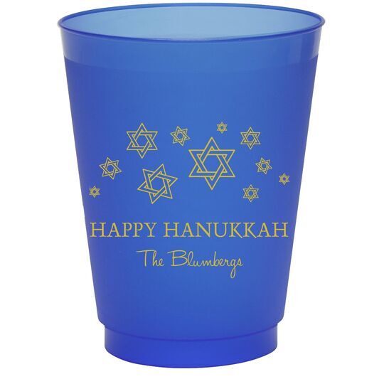 Modern Jewish Star Galaxy Colored Shatterproof Cups