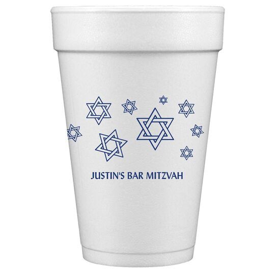 Modern Jewish Star Galaxy Styrofoam Cups