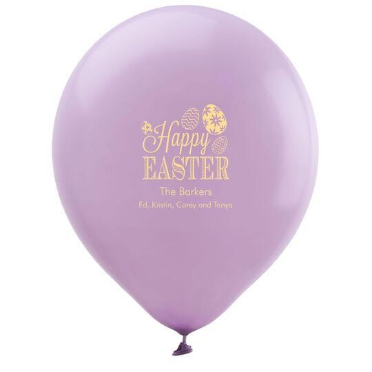 Happy Easter Eggs Latex Balloons