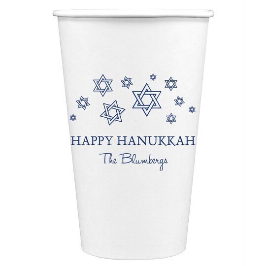 Modern Jewish Star Galaxy Paper Coffee Cups