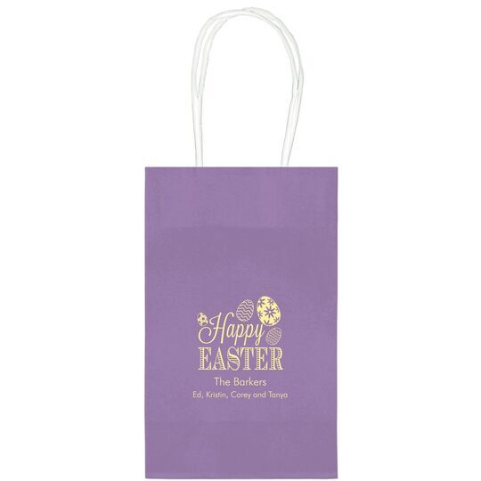 Happy Easter Eggs Medium Twisted Handled Bags