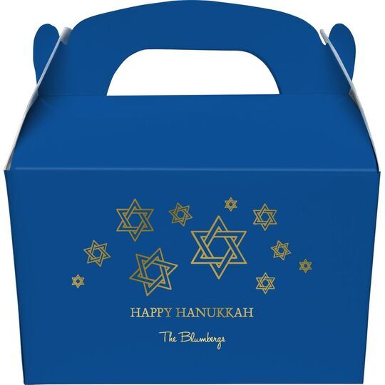 Modern Jewish Star Galaxy Gable Favor Boxes