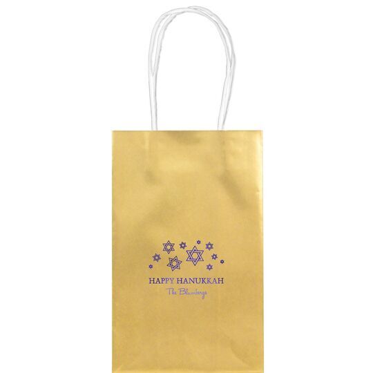 Modern Jewish Star Galaxy Medium Twisted Handled Bags