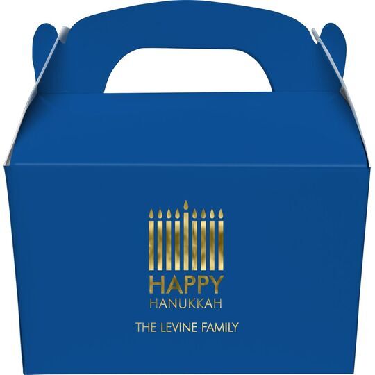 Modern Menorah Hanukkah Gable Favor Boxes