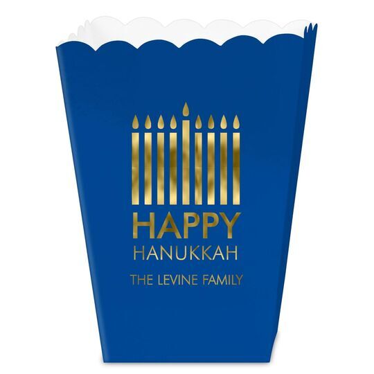 Modern Menorah Hanukkah Mini Popcorn Boxes