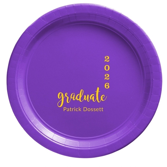 Graduate and Year Graduation Paper Plates