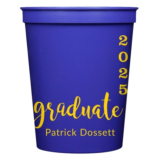 Graduate and Year Graduation Stadium Cups