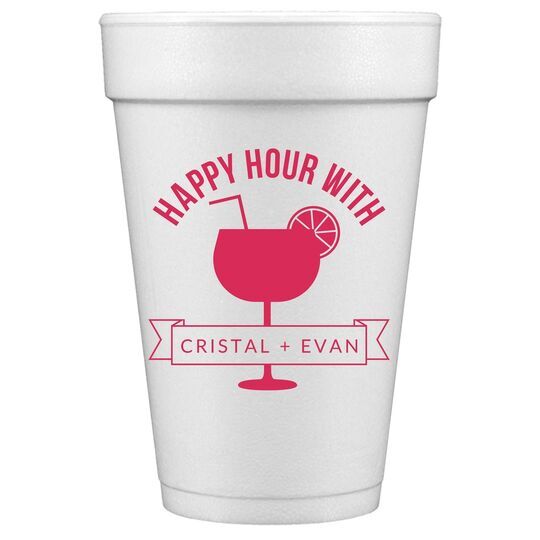 Happy Hour Margarita Styrofoam Cups