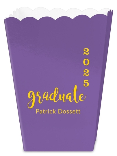 Graduate and Year Graduation Mini Popcorn Boxes