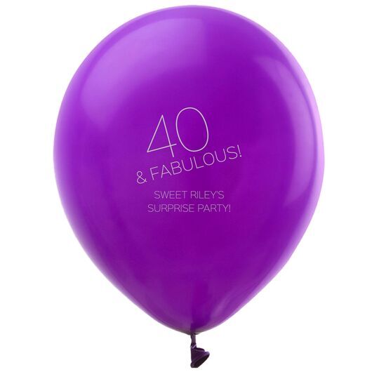 40 & Fabulous Latex Balloons