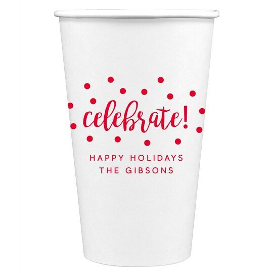 Confetti Dots Celebrate Paper Coffee Cups