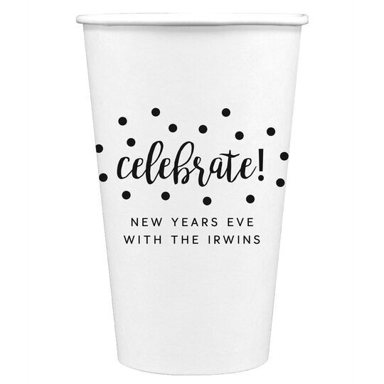 Confetti Dots Celebrate Paper Coffee Cups