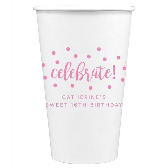 Confetti Dots Celebrate Paper Coffee Cups