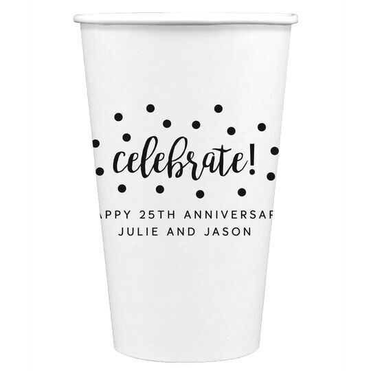 Confetti Dots Celebrate Paper Coffee Cups