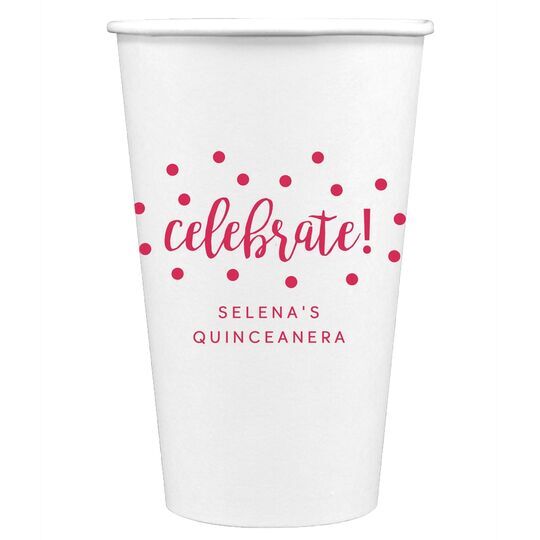 Confetti Dots Celebrate Paper Coffee Cups