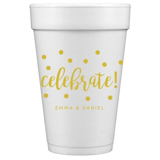 Confetti Dots Celebrate Styrofoam Cups