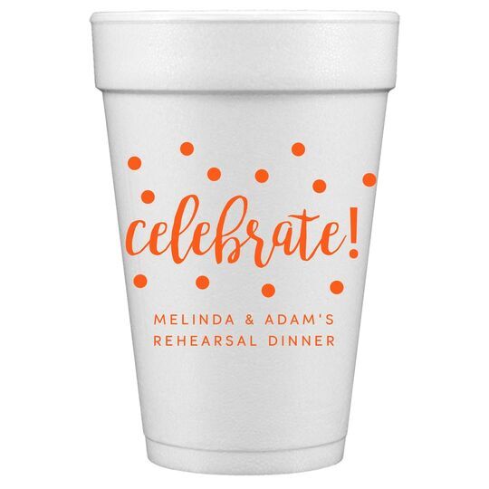 Confetti Dots Celebrate Styrofoam Cups