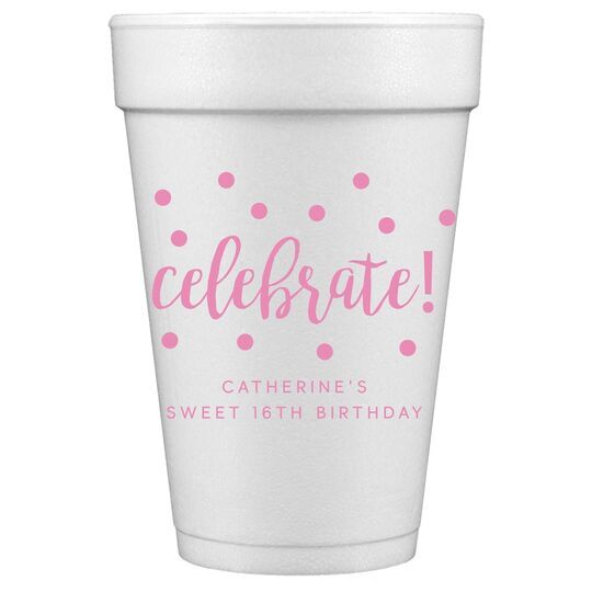Confetti Dots Celebrate Styrofoam Cups