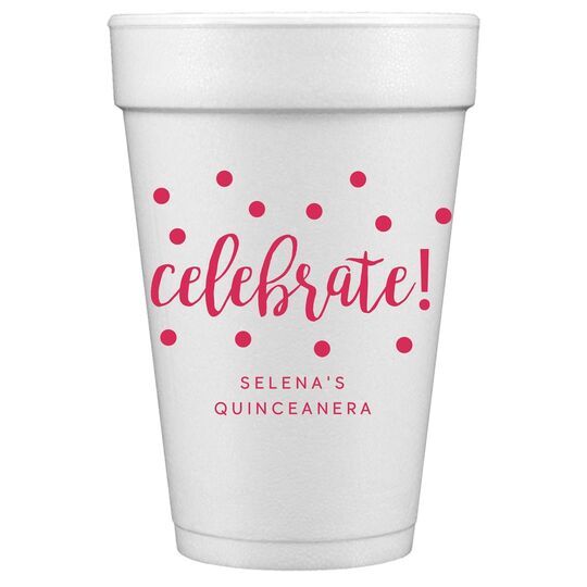 Confetti Dots Celebrate Styrofoam Cups