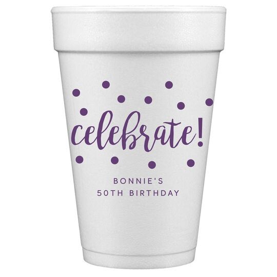 Confetti Dots Celebrate Styrofoam Cups