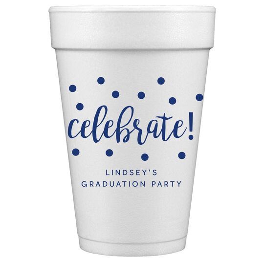 Confetti Dots Celebrate Styrofoam Cups