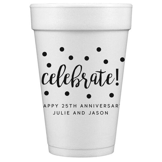 Confetti Dots Celebrate Styrofoam Cups