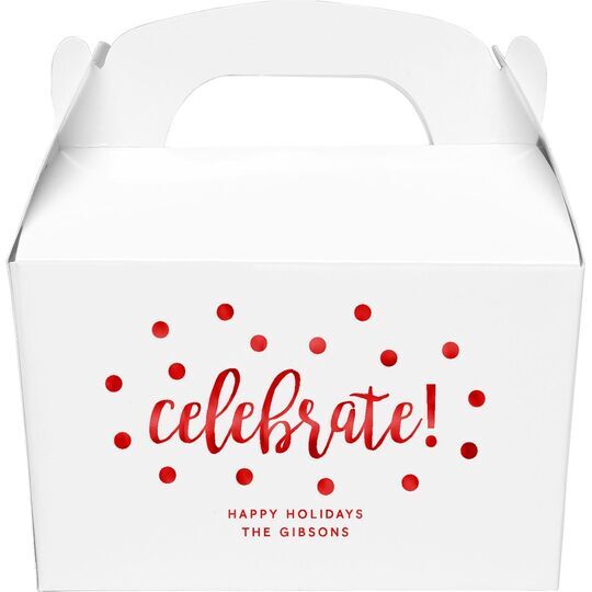 Confetti Dots Celebrate Gable Favor Boxes