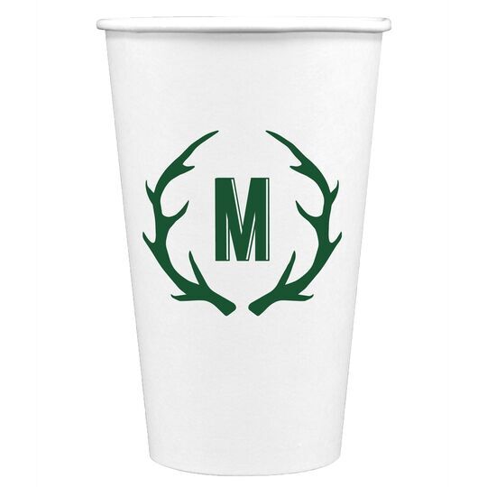 Antlers Initial Paper Coffee Cups