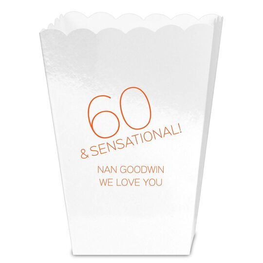 60 and Sensational Mini Popcorn Boxes