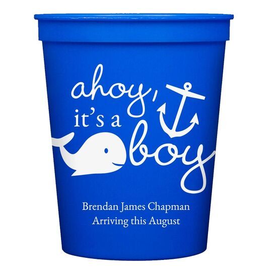 Ahoy It's A Boy Stadium Cups