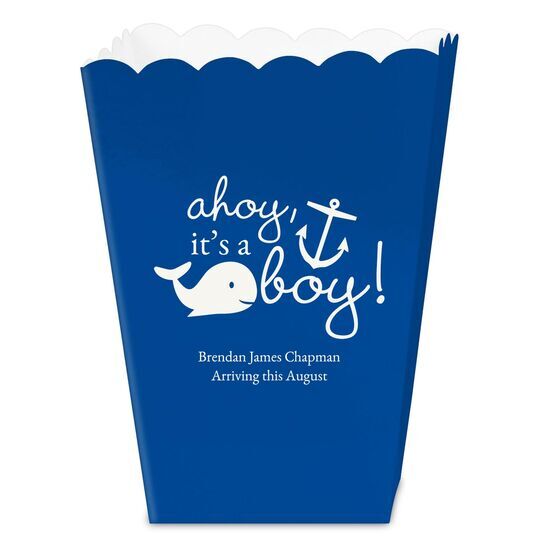 Ahoy It's A Boy Mini Popcorn Boxes