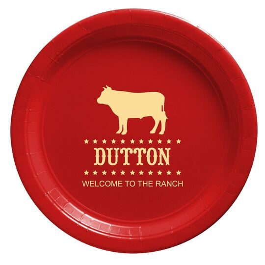 BBQ Cow Paper Plates