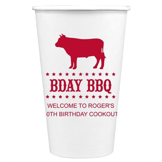 BBQ Cow Paper Coffee Cups