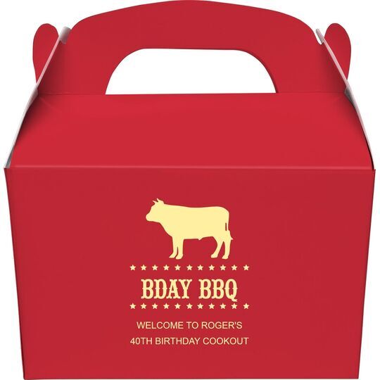BBQ Cow Gable Favor Boxes