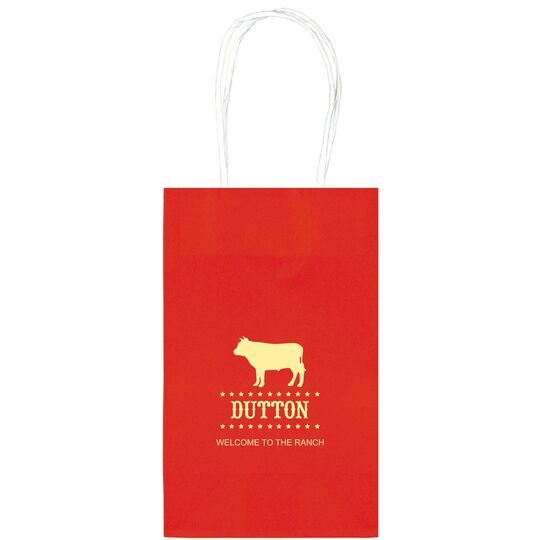 BBQ Cow Medium Twisted Handled Bags