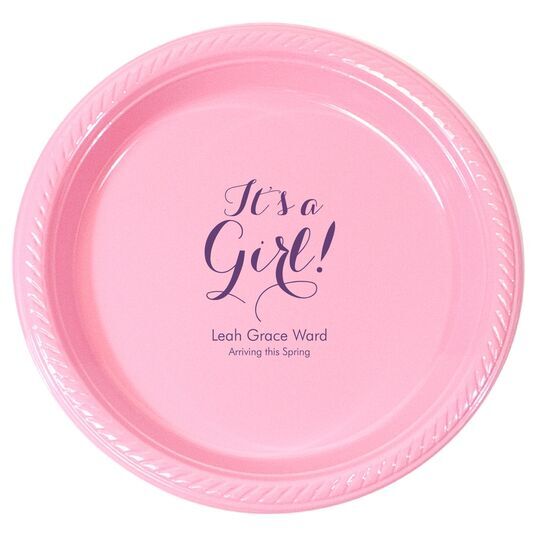 Elegant It's A Girl Plastic Plates