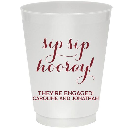 Elegant Sip Sip Hooray Colored Shatterproof Cups