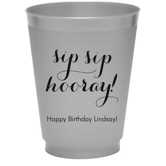 Elegant Sip Sip Hooray Colored Shatterproof Cups