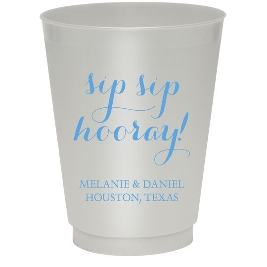 Elegant Sip Sip Hooray Colored Shatterproof Cups