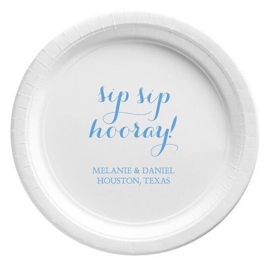 Elegant Sip Sip Hooray Paper Plates