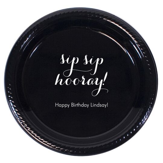 Elegant Sip Sip Hooray Plastic Plates