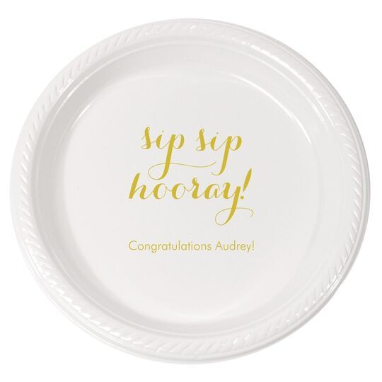 Elegant Sip Sip Hooray Plastic Plates