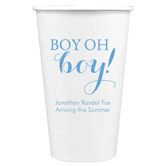 Boy Oh Boy Paper Coffee Cups