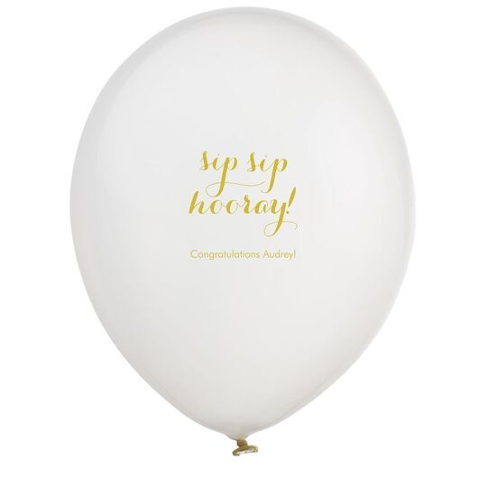 Elegant Sip Sip Hooray Latex Balloons