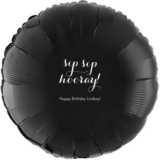 Elegant Sip Sip Hooray Mylar Balloons